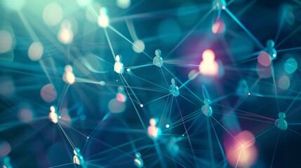 Obraz premium a team connection and social network symbol on a blurry background