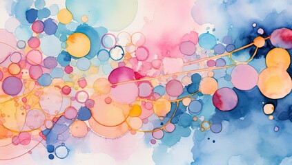 Circle Symphony: Vibrant Painting Featuring an Array of Colorful Circles