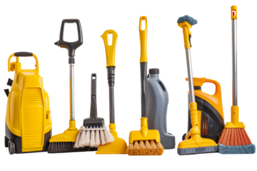 cleaning equipment isolated transparent background
