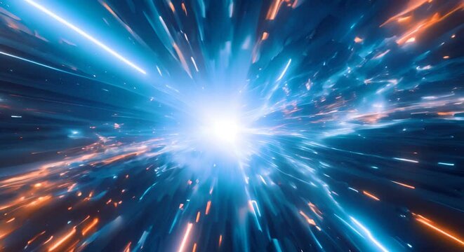 This captivating image depicts an explosive shockwave of distorted air pressure and cosmic energy The scene has a futuristic sci fi feel with dramatic lighting and intense motion blur creating a