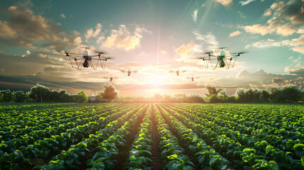 drone beautiful field smart farm concept soil health monitoring using cutting edge sensors and data driven analysis for sustainable crop production