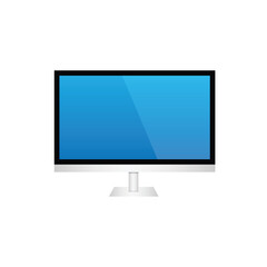Clip art of monitor lcd with silver frame