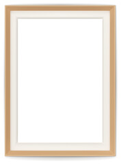 Fototapeta premium Wooden modern frame isolated on white background. Realistic rectangle frames mockup. Classic Photo wooden frame. Wood borders set for painting, poster, photo gallery. 3d png illustration.