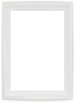 White modern frame isolated on white background. Realistic rectangle frames mockup. Classic Photo white frame. Borders set for painting, poster, photo gallery. 3d png illustration.