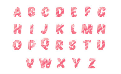 Alphabet in pink letters