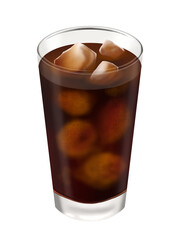 氷の入ったアイスコーヒー　ブラック