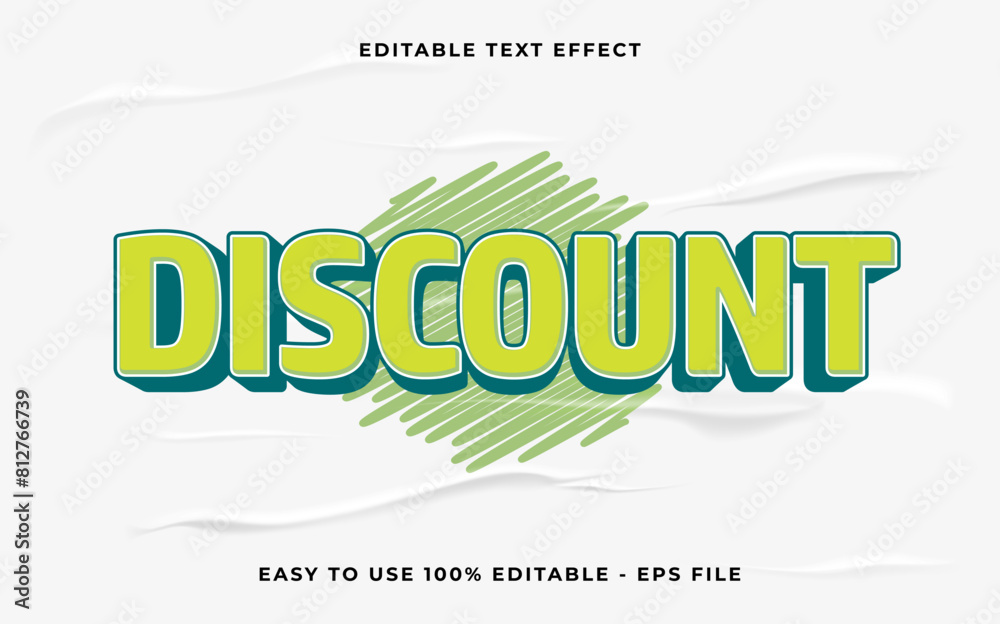 Poster discount editable text effect. minimalist vector text effect.