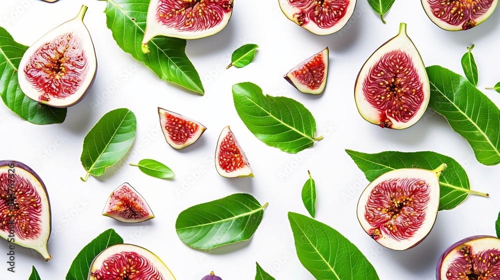Poster fig fruit creative layout isolated on white background healthy eating and dieting food concept tropi