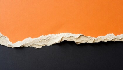 piece of torn black and orange horizontal paper background