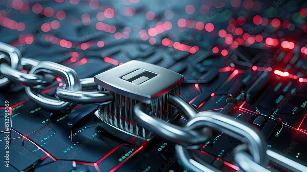 Poster Cyber ​​security and data protection, internet network security