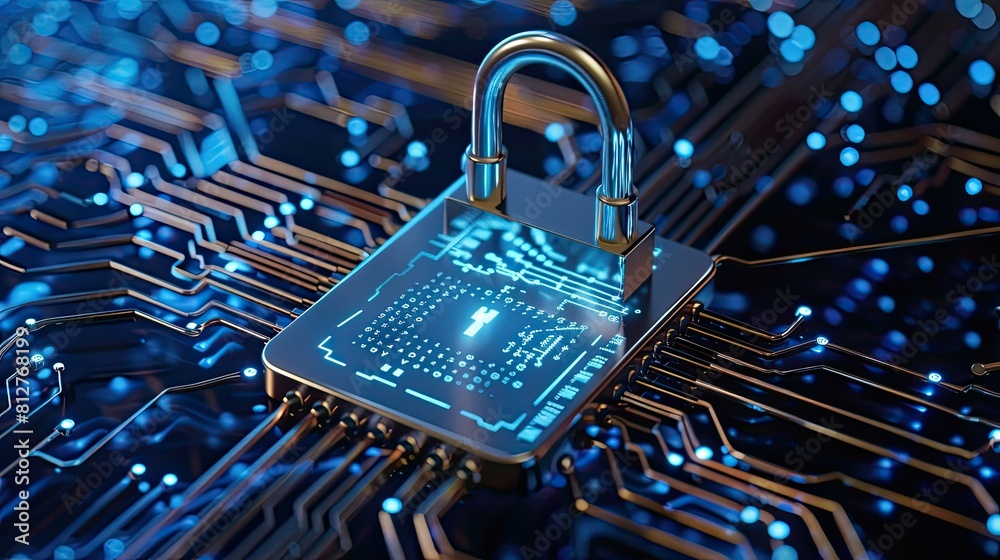 Aufkleber Cyber ​​security and data protection, internet network security