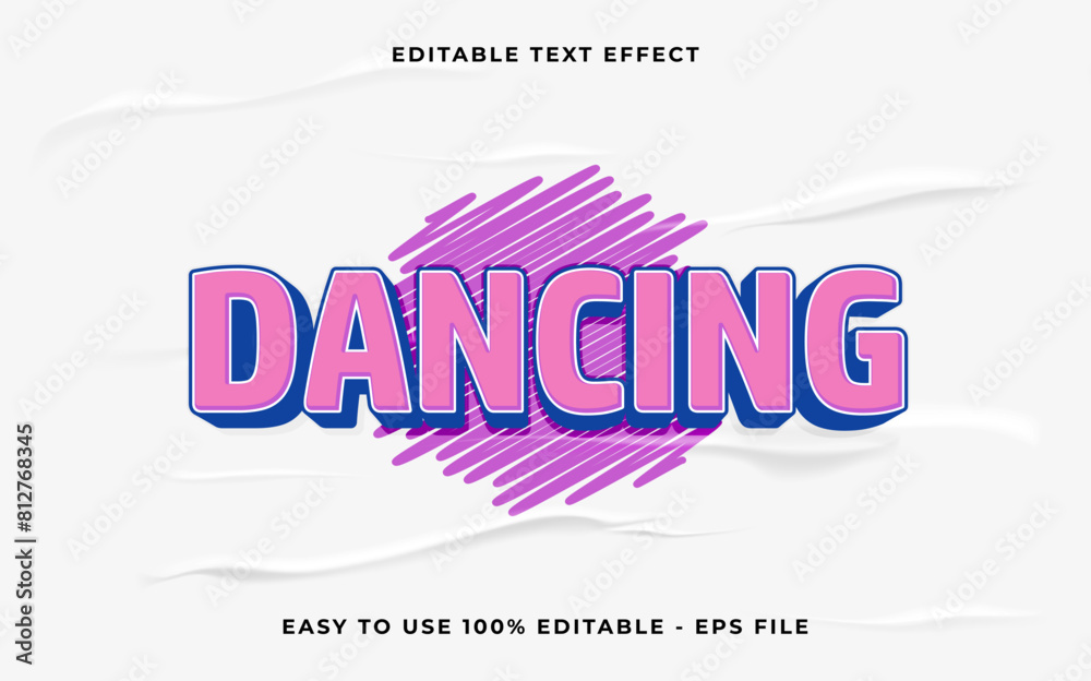 Poster dancing editable text effect. minimalist vector text effect.
