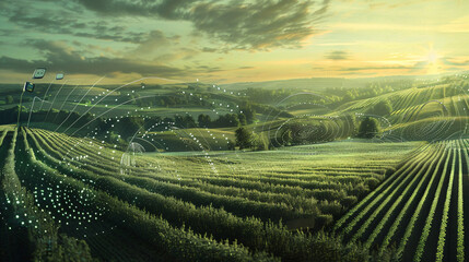 beautiful field smart farm concept soil health monitoring using cutting edge sensors and data driven analysis for sustainable crop production