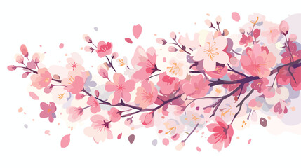 Background with blooming pink cherry or japanese sa