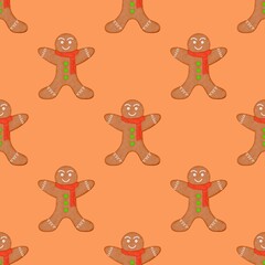 seamless pattern with gingerbread
