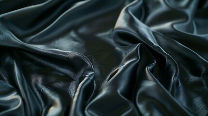 Blurred black silk fabric Iridescent and shining like a star in the night sky It has a taffetalike body but a smooth surface that creates a subtle sheen : Generative AI