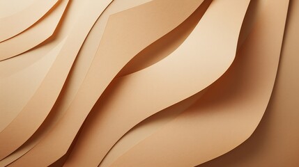 Beige colored paper texture background Minimal paper cut style composition with layers of geometric shapes and lines in shades of brown colors Top view : Generative AI