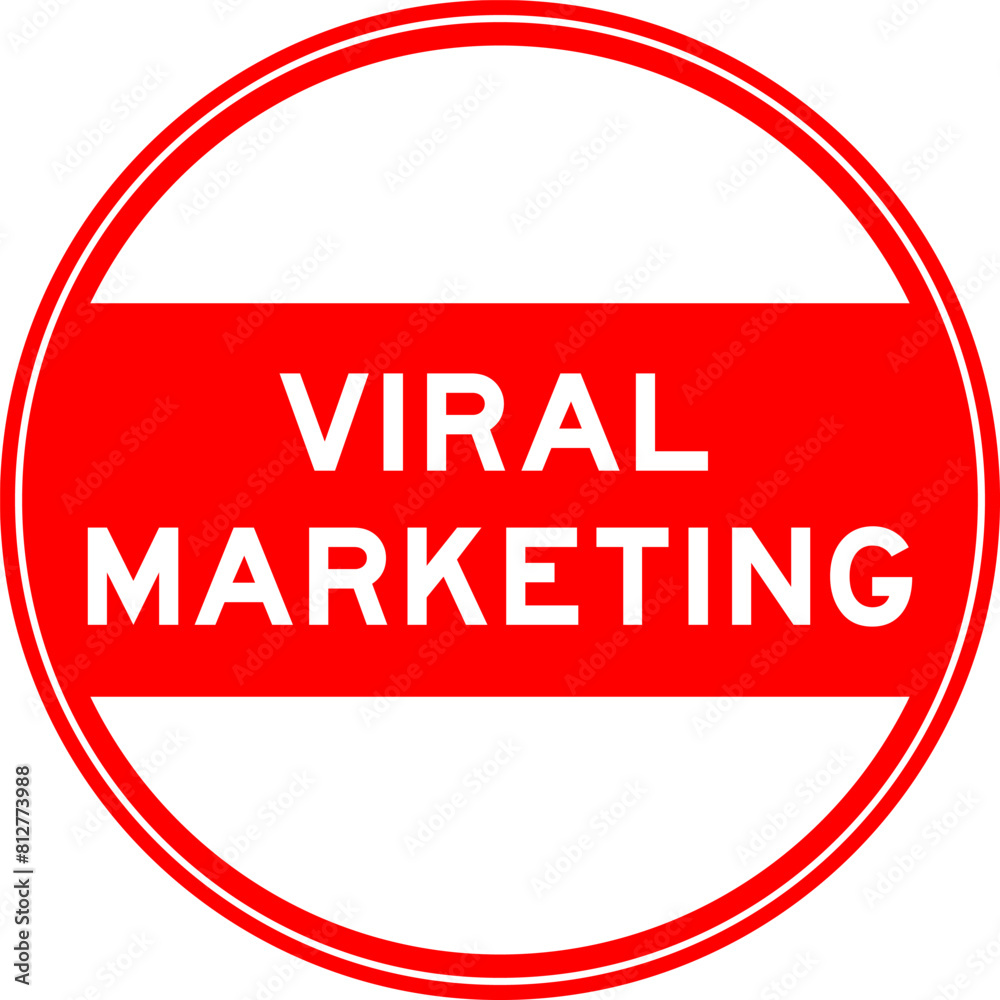 Sticker Red color round seal sticker in word viral marketing on white background