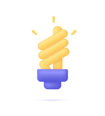 3D Lightbulb icon. Lamp bulb icon. Trendy and modern vector in 3D style