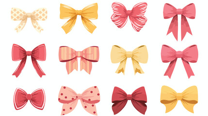 Big Ribbons Set Vector Illustration 2d flat cartoon