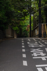 Obraz premium 東京赤坂6丁目の本氷川坂と都市風景