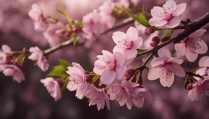 pink spring blossom border background