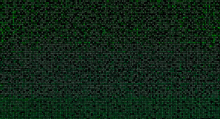 Green binary code flowing, digital data stream, vibrant matrix background, abstract technology concept, cyberspace landscape, computer generated backdrop, information flow representation