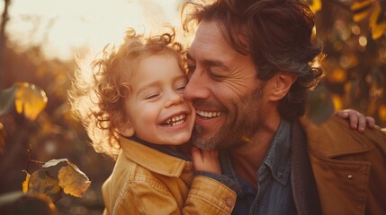 Affectionate Father and Young Son - Powered by Adobe