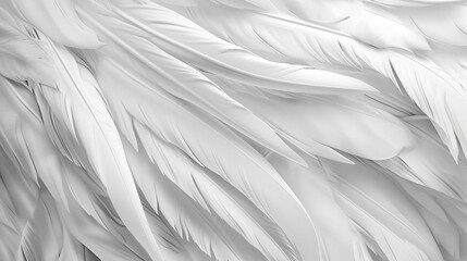 Extreme Closeup, Feathery White Surface Illustrating Peace, Calmness, and Spiritual Contemplation for God, Faith, and Hopefulness.