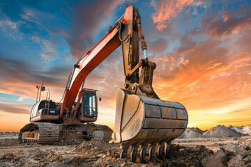 KSexcavator moving across a rocky
