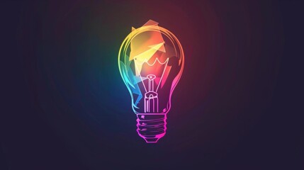 Light bulb symbol flat design front view innovation theme animation Triadic Color Scheme