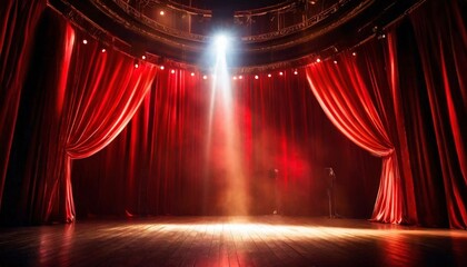 stage show spotlight light entertainment background performance concert spot red curtain