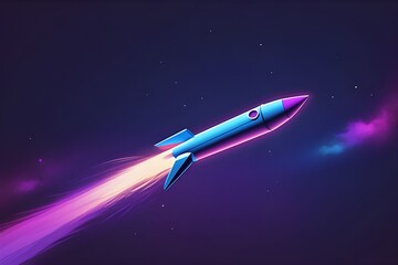 rocket in space, startup, launch
