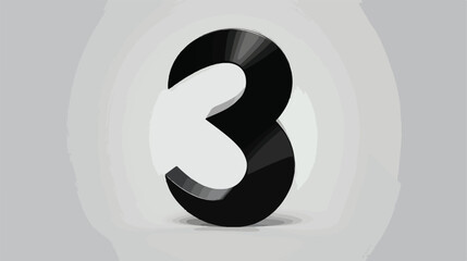 Black and white number three diagonal logo template