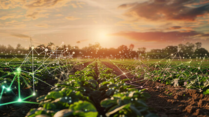 beautiful field smart farm concept soil health monitoring using cutting edge sensors and data driven analysis for sustainable crop production