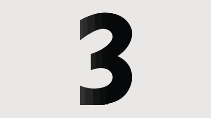 Black and white number three logo template made of