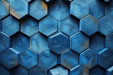 blue black gold hexagon abstract geometric presentation