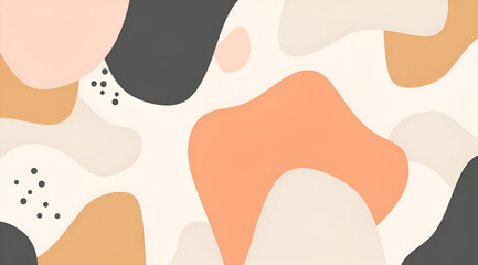 A colorful abstract painting with a variety of shapes and colors. The painting has a playful and whimsical mood. Generative AI