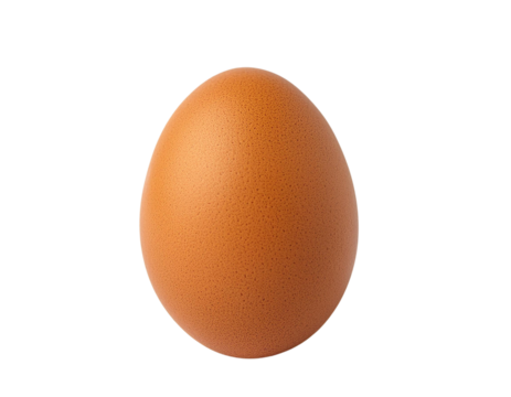 A single brown egg sits on a white background.