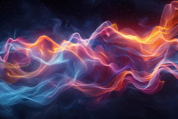 Obraz premium Market Waves: Abstract Depiction of Stock Market Volatility in Vibrant Colors