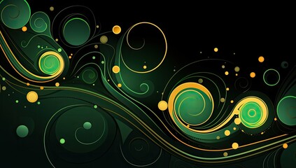 Ethereal Enchantment: Abstract Green Swirl Pattern with a Dreamy Glow