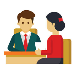 Job interview icon. Vector icon isolated on white background