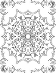 Printable Mandala Coloring Page for Adults. Educational Resources for School for Kids. Adults Coloring Book. Mandala Coloring Activity Worksheet.