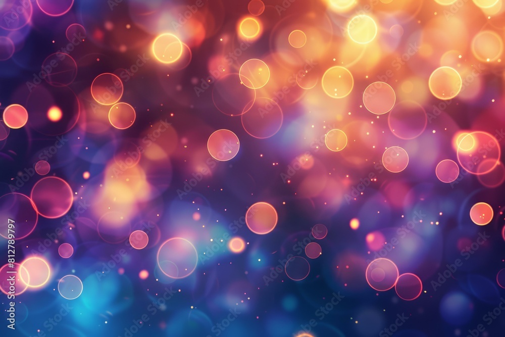 Wall mural abstract background of bright colorful bokeh lights with a festive atmosphere