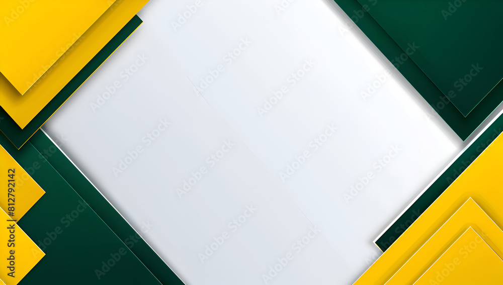 Wall mural a white background with green and yellow squares. the squares are arranged in a way that creates a s