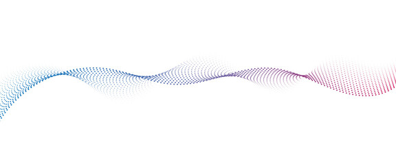Flowing Dot Wave Pattern Halftone Curve Shape on Transparent Background