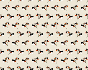 Seamless floral design. Big flowers.