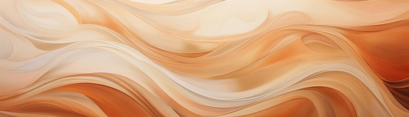 Obraz premium Design a detailed oil painting capturing the elegant movement of flowing lines representing interconnected ethical values Use warm earth tones to convey a sense of unity and cohesi