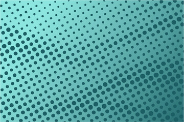 Dotted halftone pattern on turquoise background. Abstract tosca retro pop art texture for presentation, wallpaper, flyer, banner, poster, banner, brochure and more.