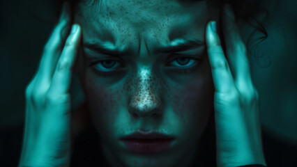 A person is seriously experiencing a headache